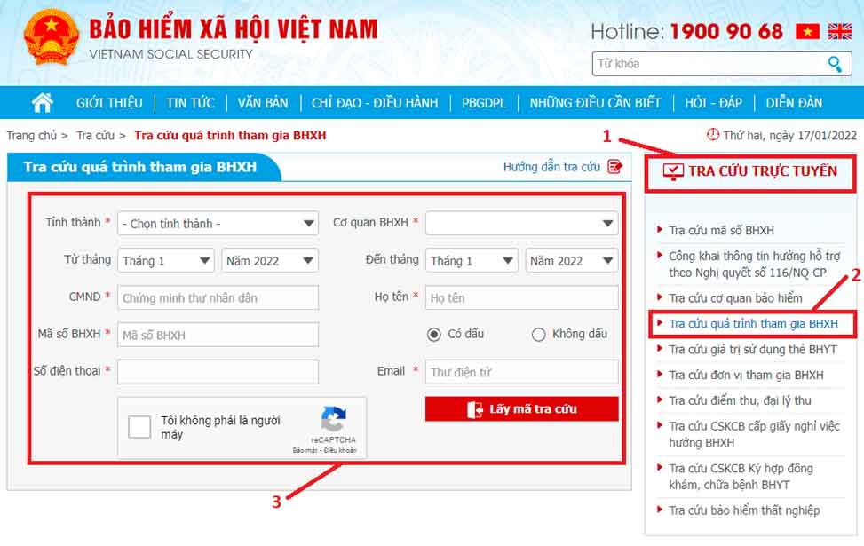 Tra cứu BHXH qua cổng điện tử BHXH Việt Nam