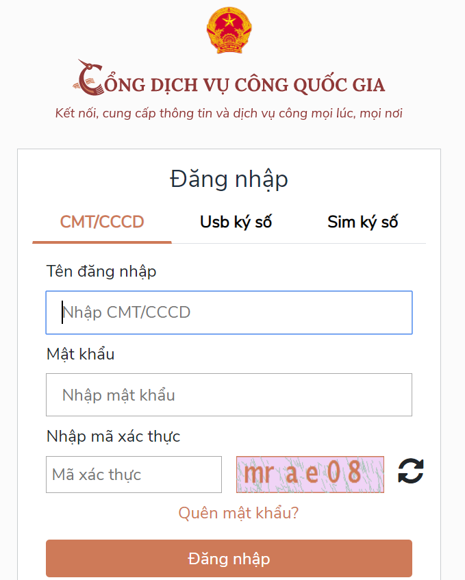 Đăng nhập hệ thống để yêu cầu cấp lại thẻ BHYT.