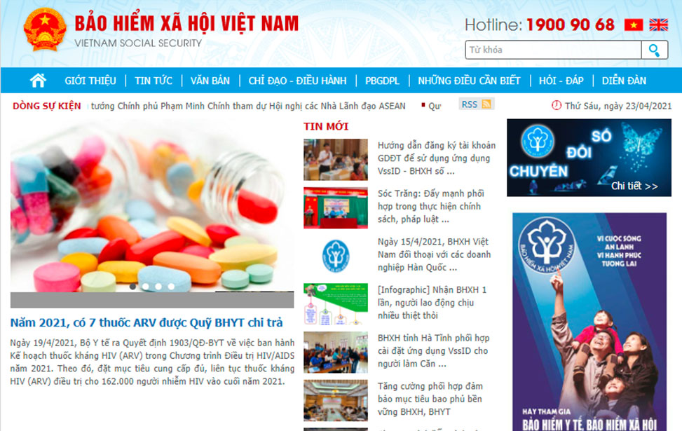 Cổng thông tin điện tử của Cơ quan Bảo hiểm xã hội Việt Nam