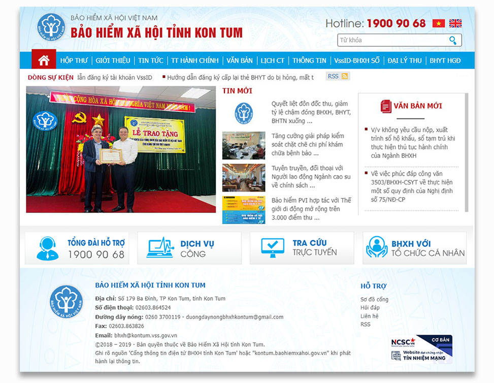 Cổng thông tin điện tử BHXH tỉnh Kon Tum