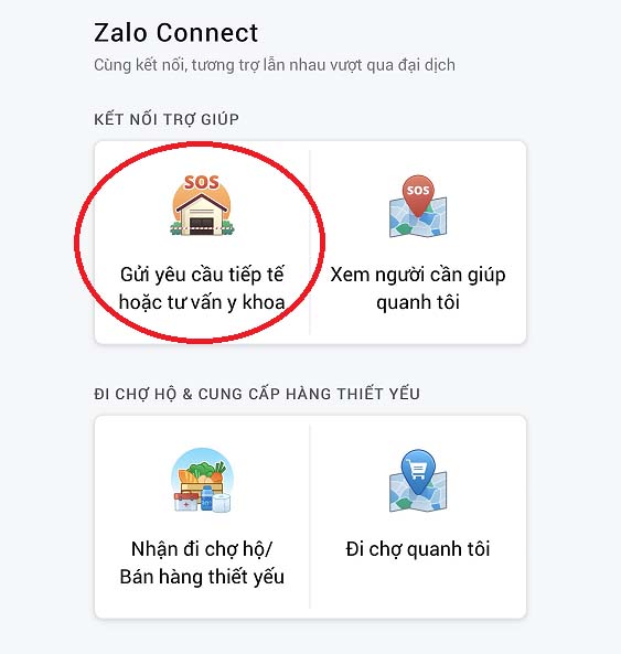 Giao diện kết nối trợ giúp của Zalo connect.