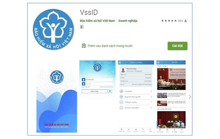 Ứng dụng VssID trên Google Play/CH Play.