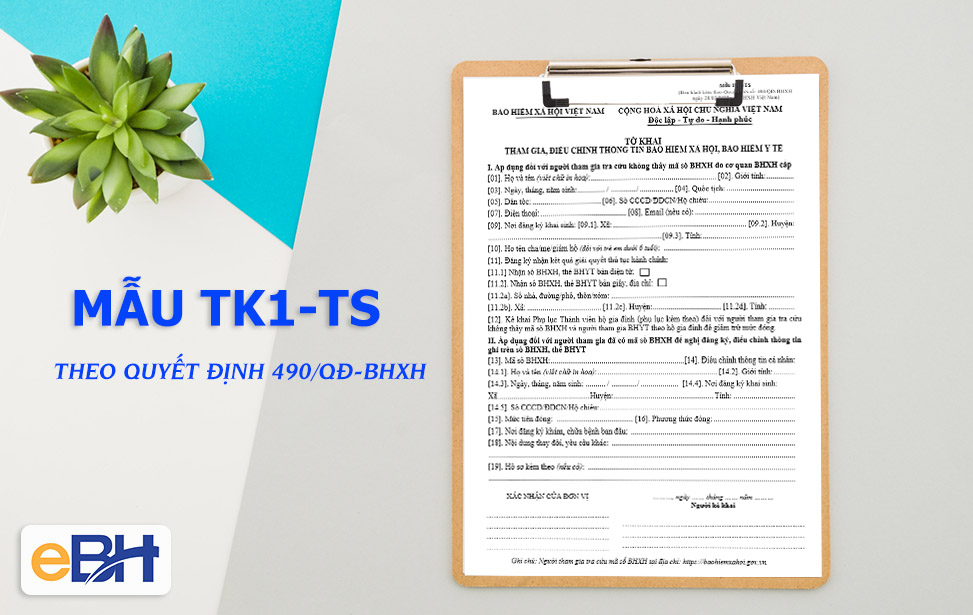 Mẫu tờ khai TK1-TS theo quyết định 490/QĐ-BHXH