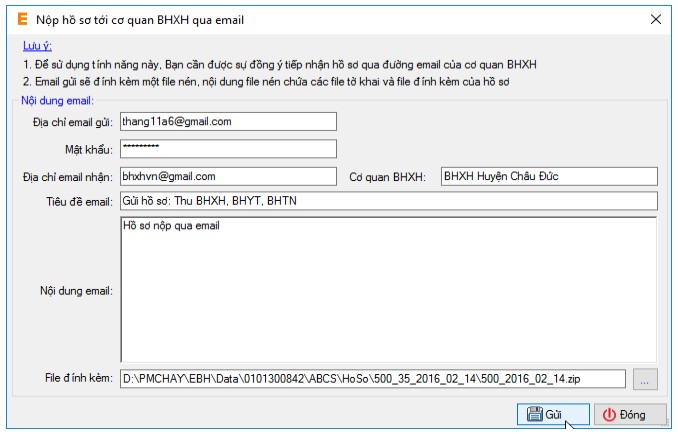 Nộp hồ sơ quan cơ quan BHXH qua email