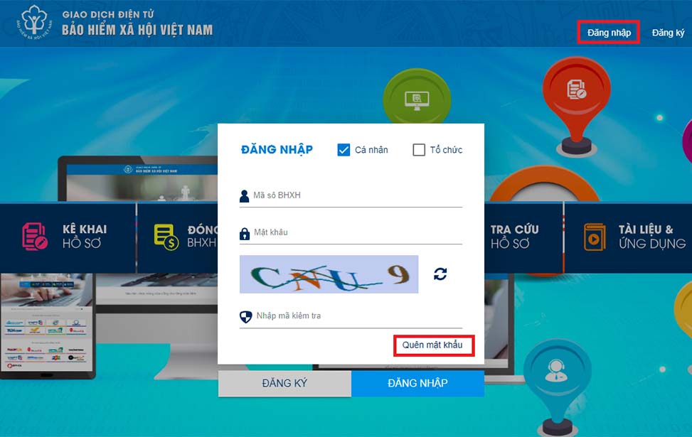 Hướng dẫn lấy lại mật khẩu trên công dịch vụ công BHXH Việt Nam