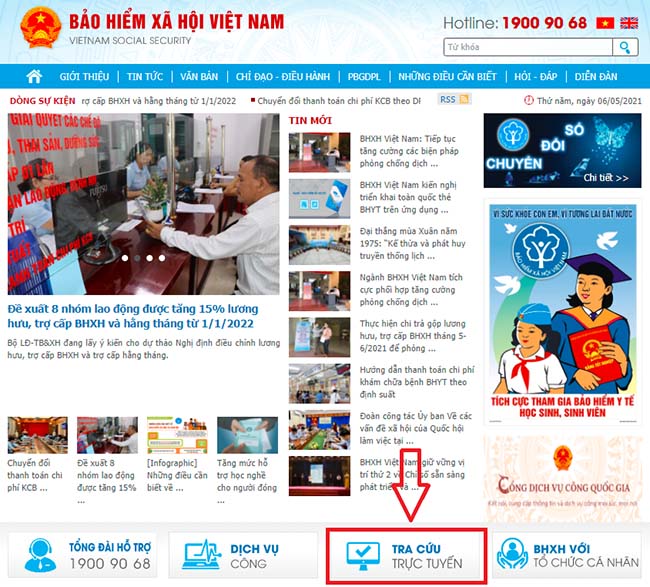 Tra cứu bảo hiểm y tế trên Cổng thông tin điện tử BHXH Việt Nam