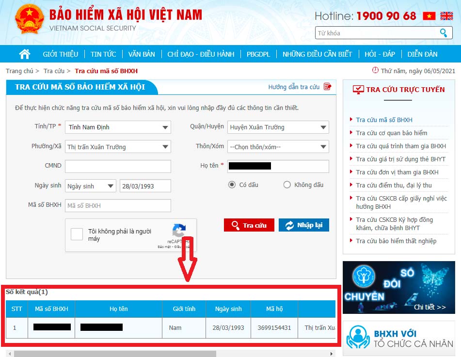 Tra cứu thông tin trên Cổng thông tin điện tử BHXH Việt Nam