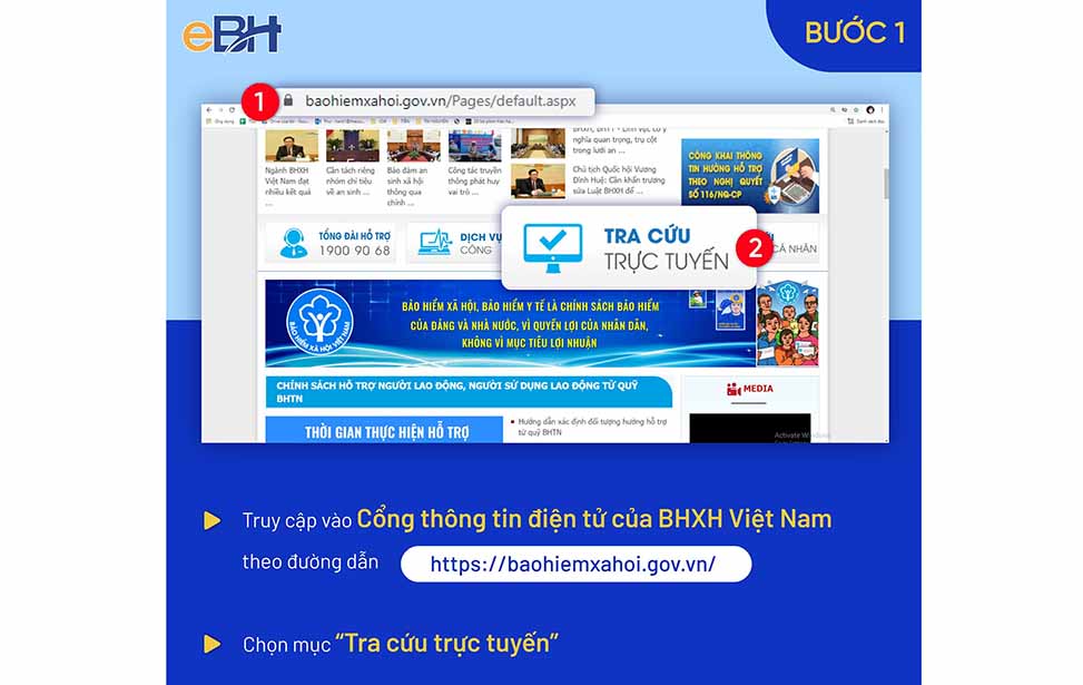 Đăng nhập vào cổng thông tin điện tử của BHXH Việt Nam.