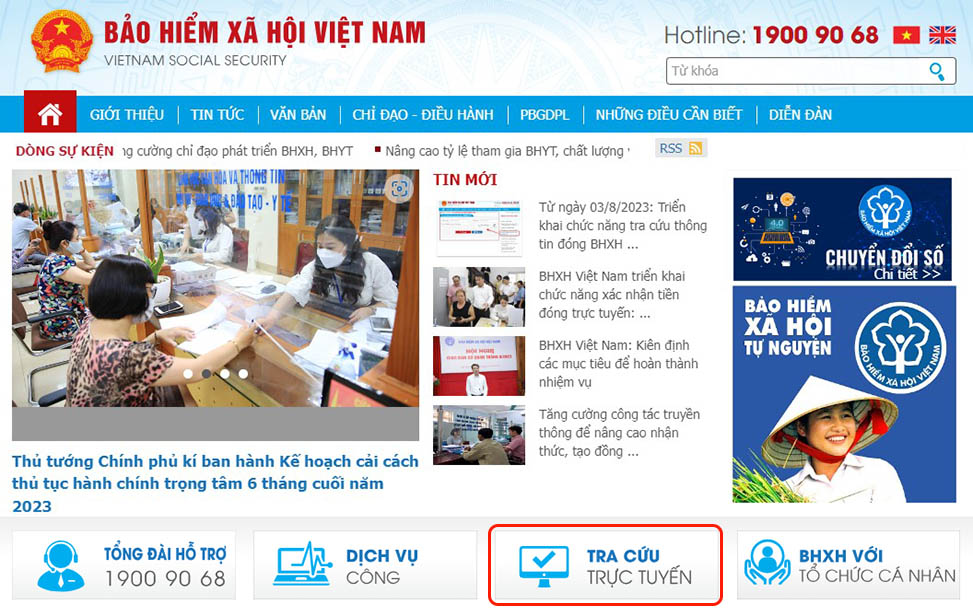 Người dân có thể tra cứu thông tin đóng bảo hiểm tự nguyện trên Cổng TTĐT BHXH Việt Nam