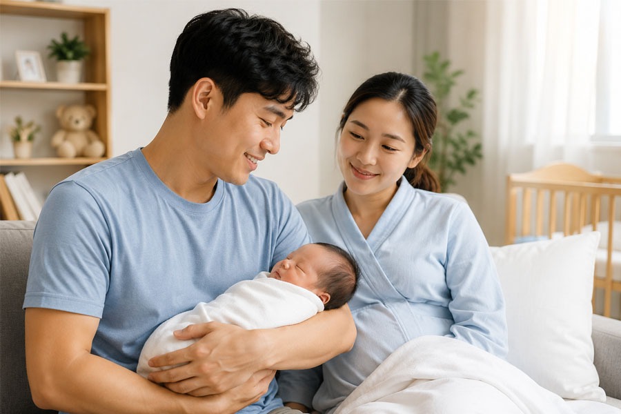 Chế độ thai sản cho chồng được hưởng khi vợ sinh con năm 2026