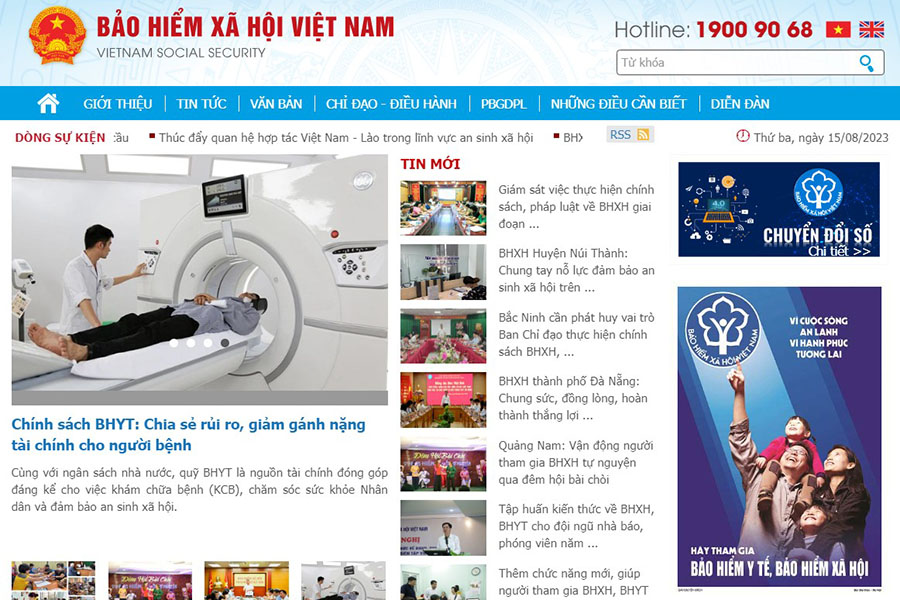 Cổng thông tin điện tử chính thức của Bảo hiểm xã hội Việt Nam