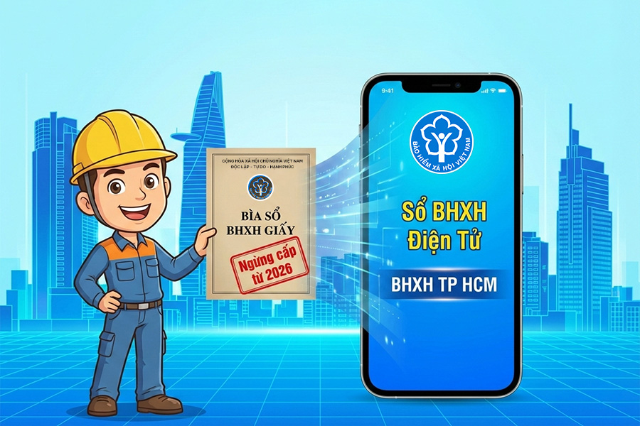 Ngừng cấp tờ bìa sổ BHXH bản giấy từ 1/1/2026: Thông báo từ BHXH TP. HCM